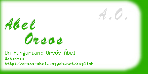 abel orsos business card