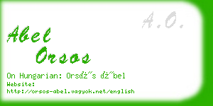 abel orsos business card